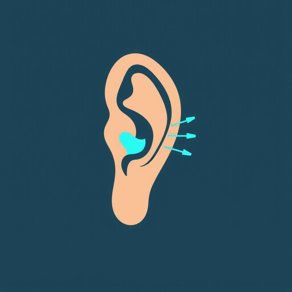 Schéma anatomique stylisé de l'oreille interne